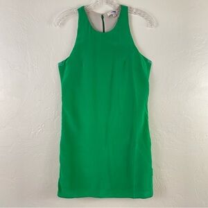 Lavender Brown Size XS Green Scoop Neck Back Zip Sleeveless 100% Silk Mini Dress